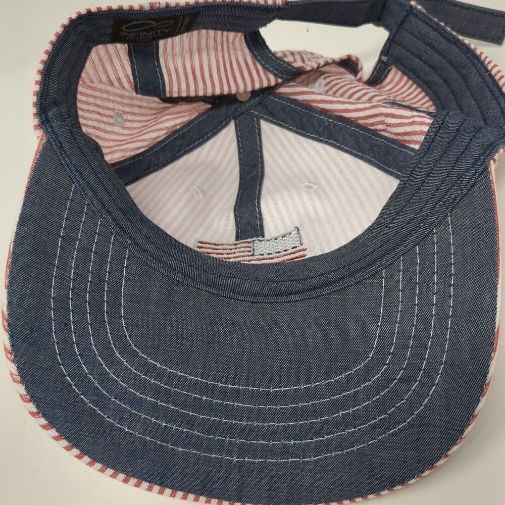 Trendy striped USA Baseball Cap with Embroidered American Flag - Picture 6 of 8